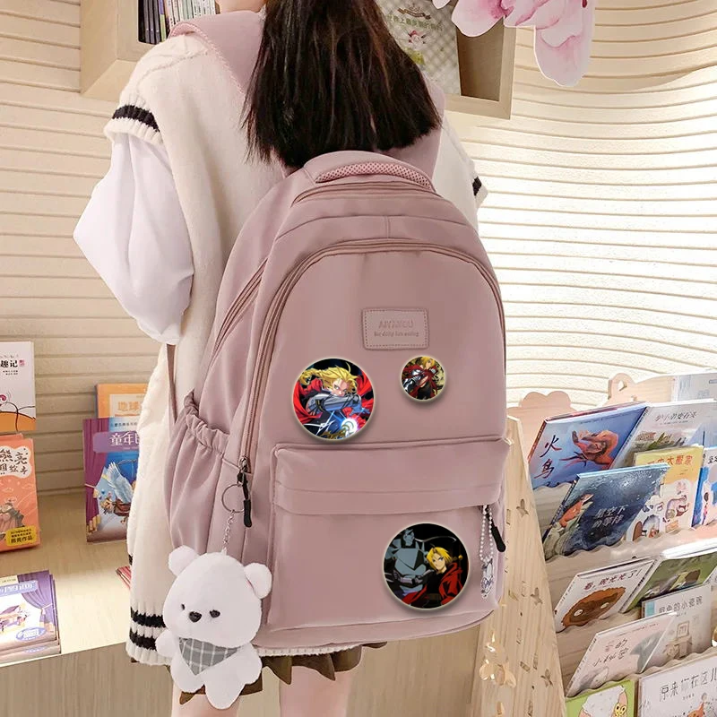 32/44/58mm Anime Fullmetal Alchemist Cartoon Badge Round DIY Handmade Creative Brooches for Backpack Jewelry Accessories Gifts