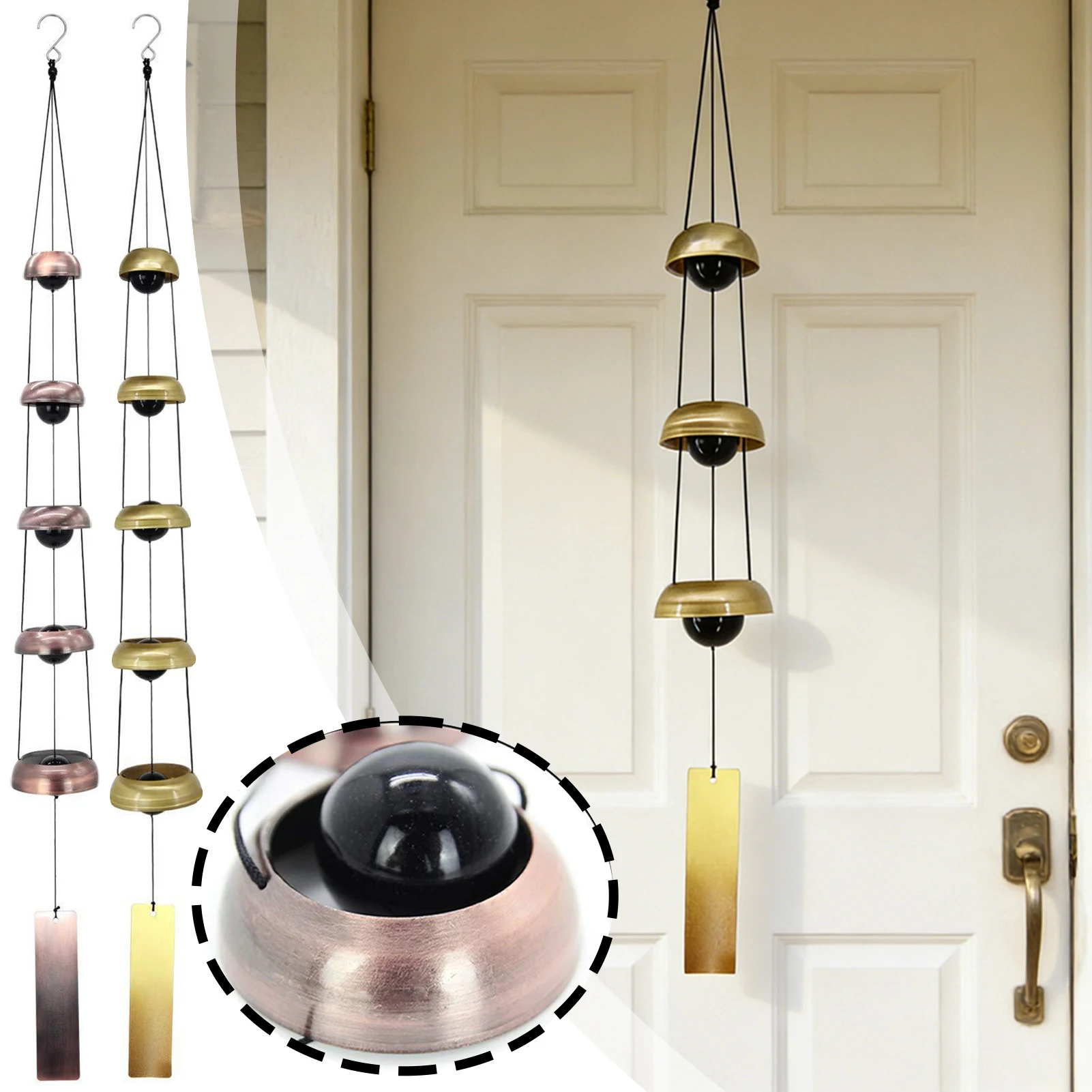 3 Bell 5 Bell Blessings Chimes Japanese Wind Chimes Traditional Zen-Garden Hanging Bell Meditation Decor Crisp Clear Melodic