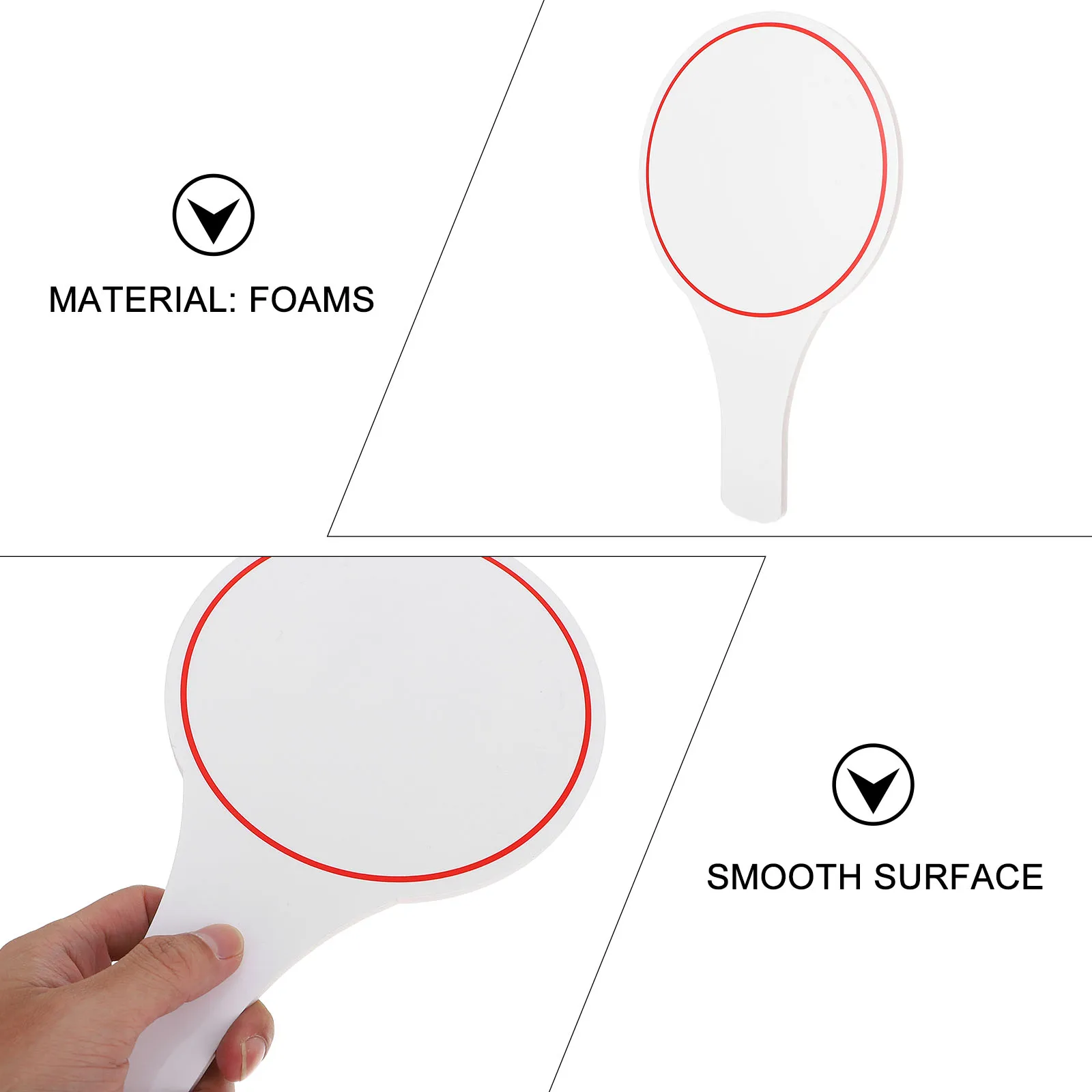 3pcs Foam Scoreboard Paddle Erasable Single Side Blank Writing Board Voting Paddles Football Judges Scoring Office