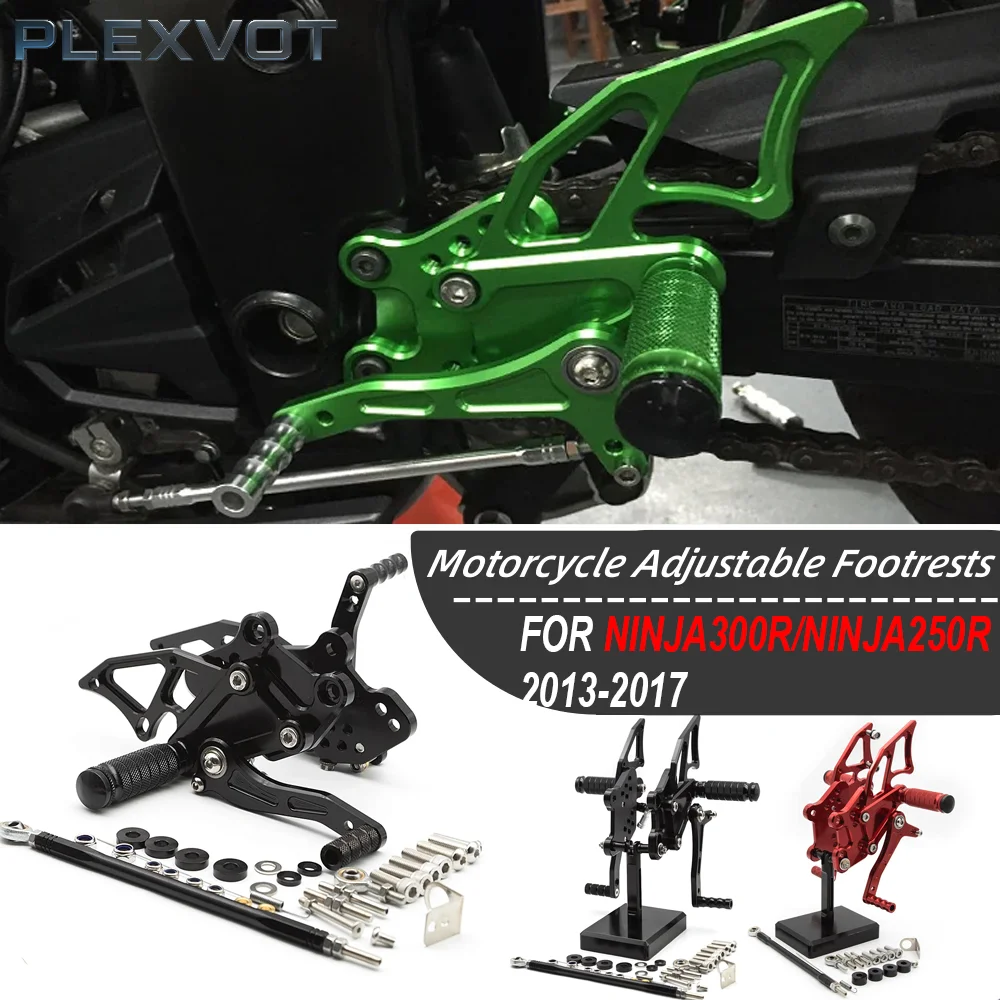 

For Kawasaki Ninja 300 250 Ninja300 Ninja250 2013 2014 2015 2016 2017 CNC Adjustable Footpeg Rearset Footrest Rear Set Foot Peg