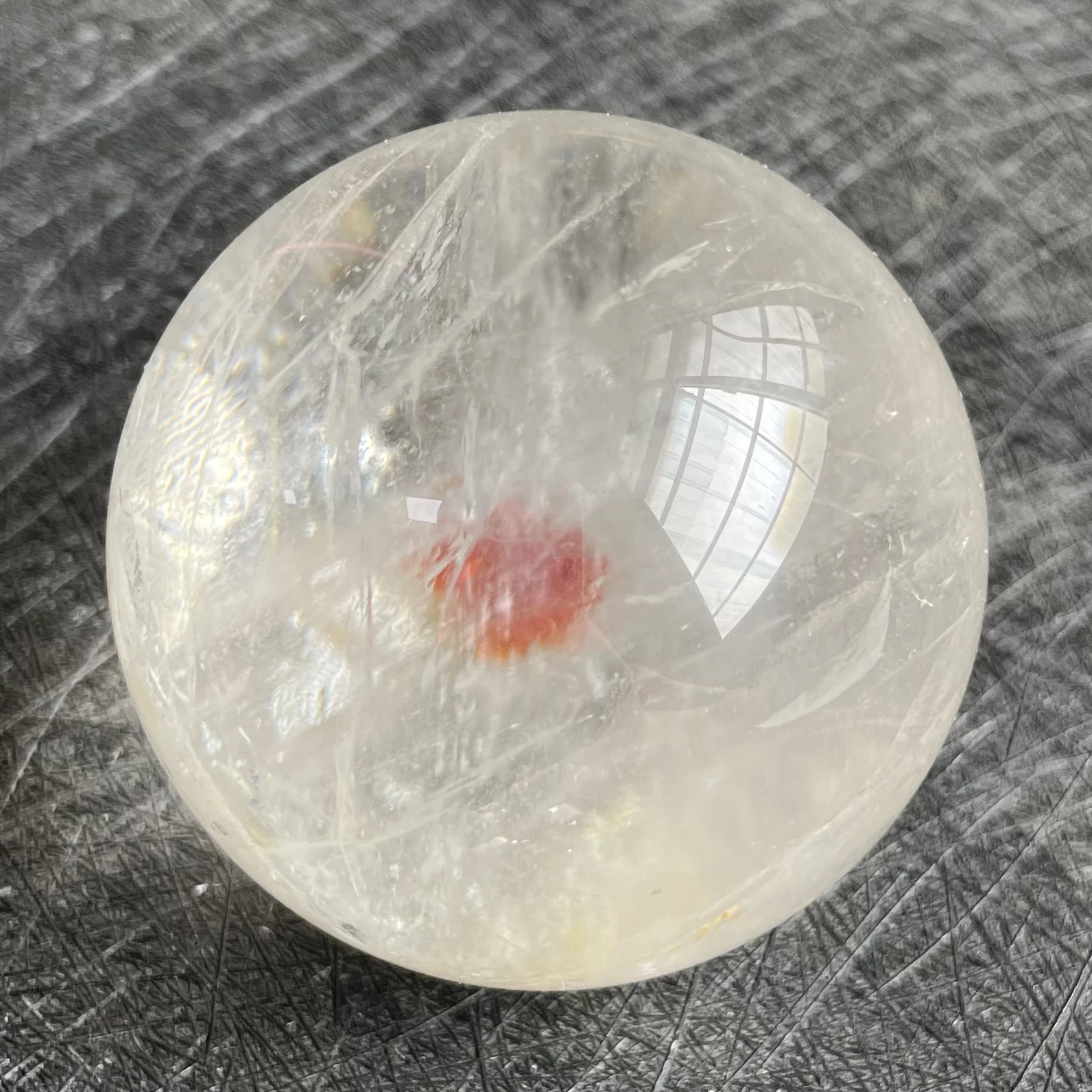 

160g Natural Stone Clear Quartz Crystal Ball Rainbow Sphere Polished Rock Reiki Healing W16