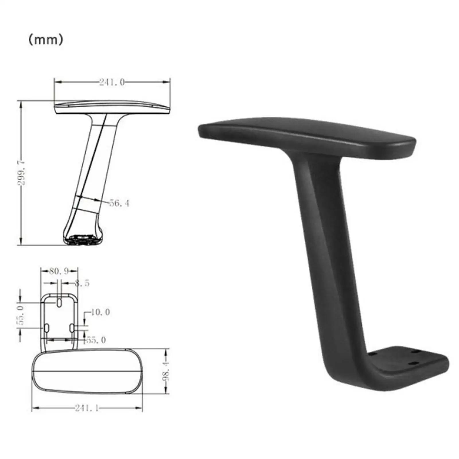 2 Pieces Chair Armrest Universal Handrail Furniture Accessories Arms Armrest for Most Gaming Chairs Office Chair Computer Chair