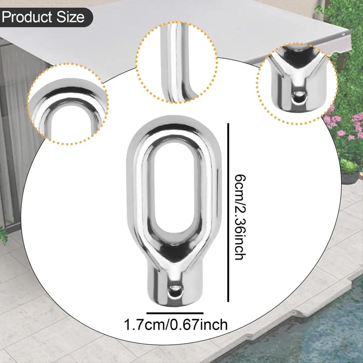 AA77 NEW Awning Crank with Hook Bamboo Blinds for Outdoor Patio Tent Retractable Roller Shade Awning Ring Hardware Parts