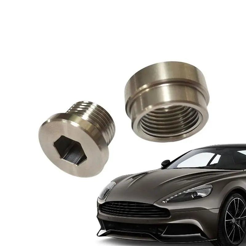 O2 Sensor Bung Plug Notched Style Adapter Auto Sensor Exhaust Nut Car Stainless Steel Replacement Parts Fits Most Car Models