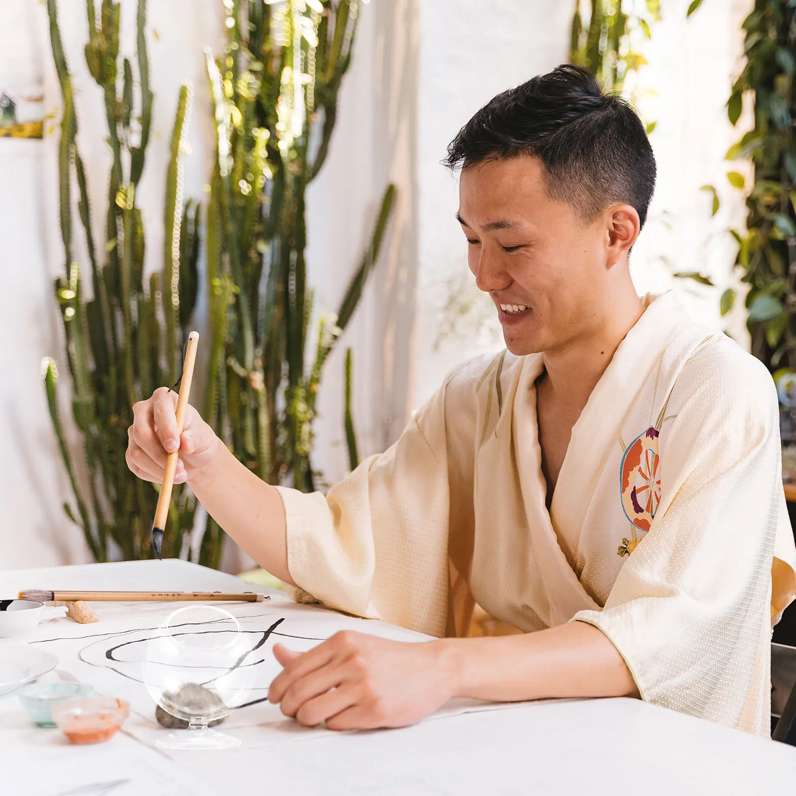 Caneta de limpeza copo de vidro dip caneta suporte de lavagem para caligrafia aquarela canetas multiuso desktop organizador ferramenta