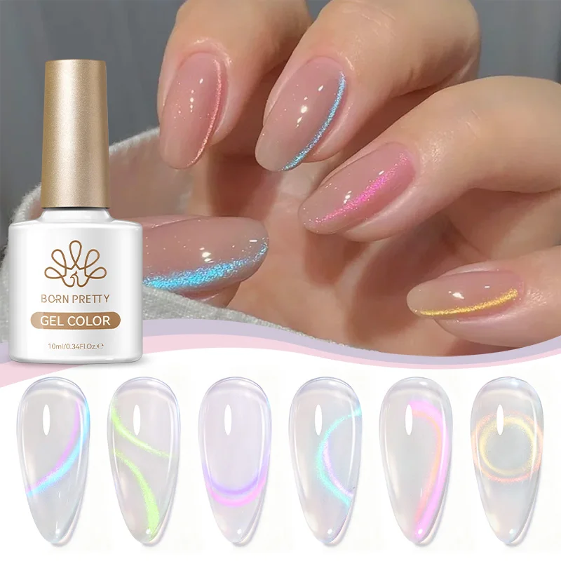 BORN PRETTY-Gel magnético hidratante para gatos, 10ml, agua de colores, efecto Aurora, lágrimas azules, cristal Ultra brillante, barniz de Gel UV