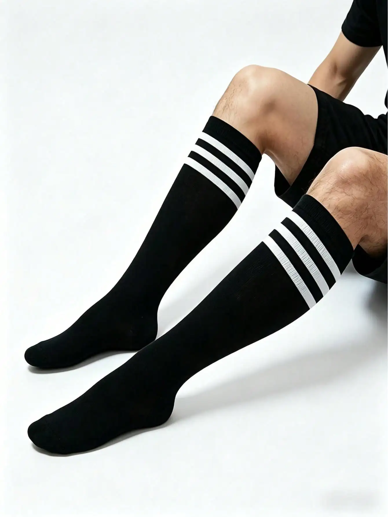 1/6 Double-sided Unisex Striped Knee-high Socks, Thin Sports Stockings Suitable for Football,running,basketball,and Cheerleading