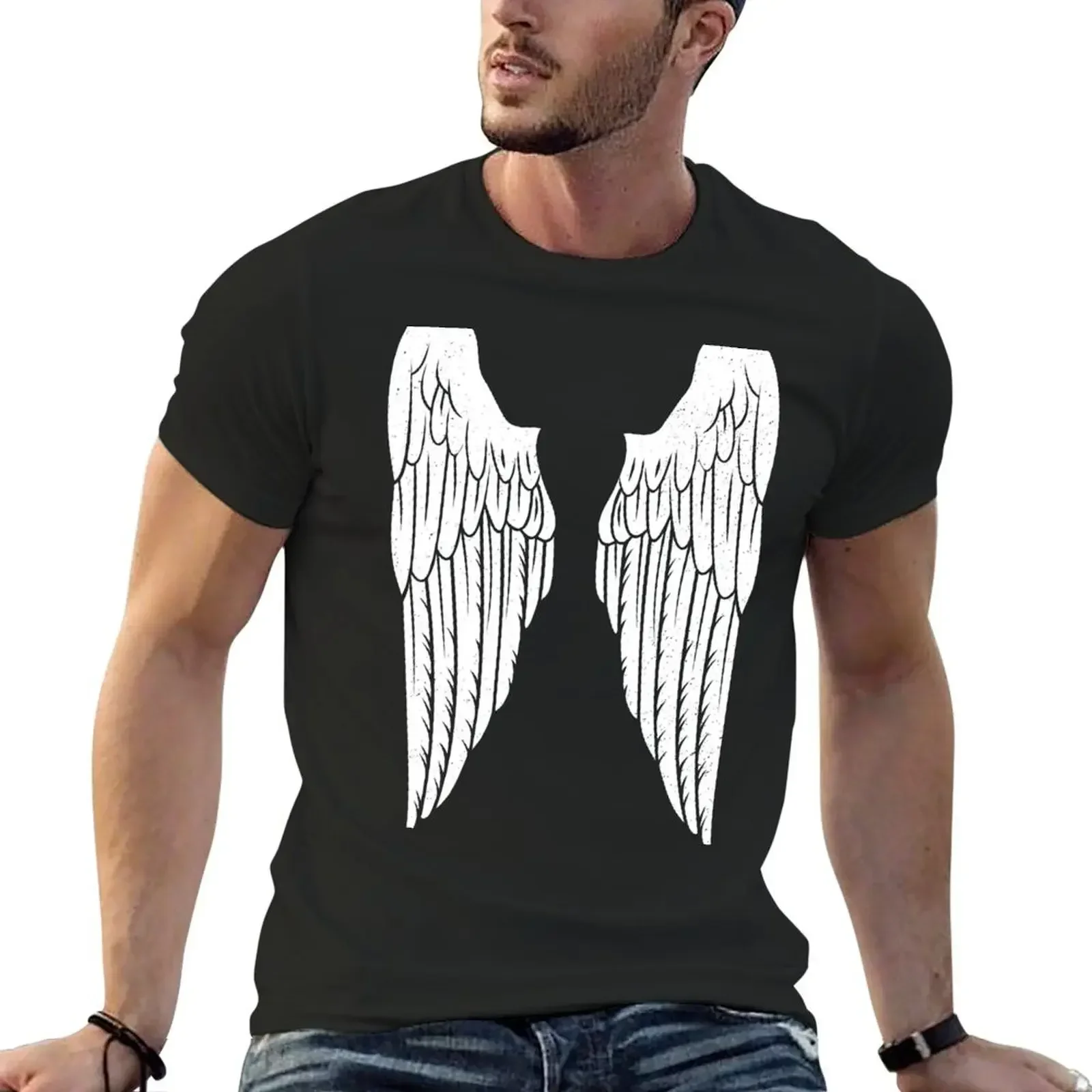 Angel Wings T-Shirt oversizeds anime clothes mens t shirts top quality