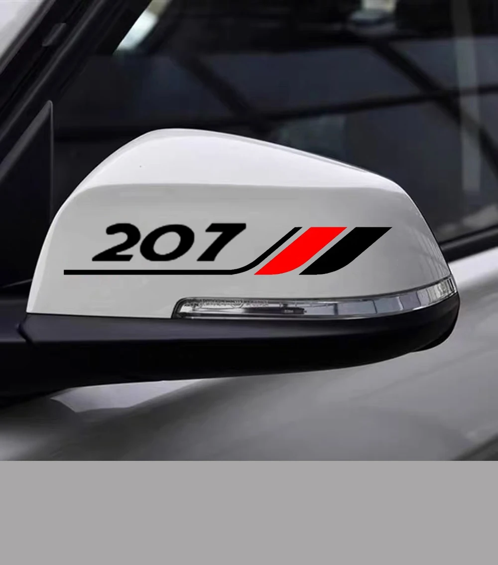 

2X Car Side Stripes Sticker Rearview Mirror Vinyl Decal For Peugeot 207 Car Rearview Mirror Sticker Accessories