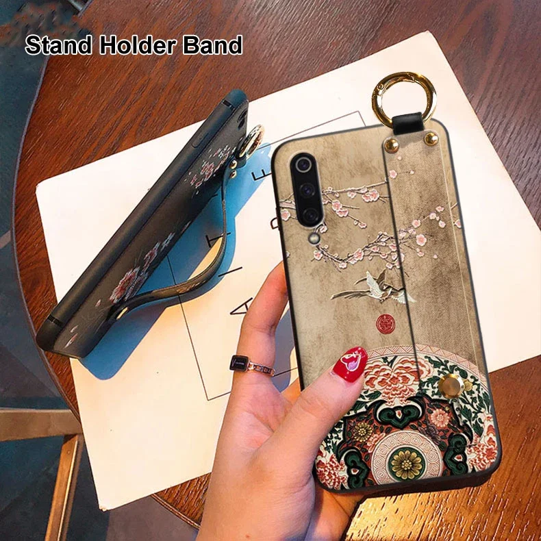 3D Relief Case for Samsung Galaxy S25 S24 S23 S22 S21 S20 Ultra Plus S10 Note 20 Cover Hand Band Holder Retro Embossed Funda