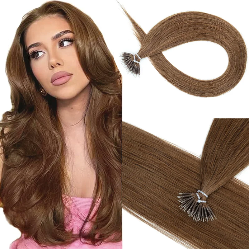 

Наращивание волос нано-кольцами Non Remy, 50 прядей/упаковка, микрокольца, кератиновые нано-бусины, итальянские, 12-22 дюйма, для ежедневного использования