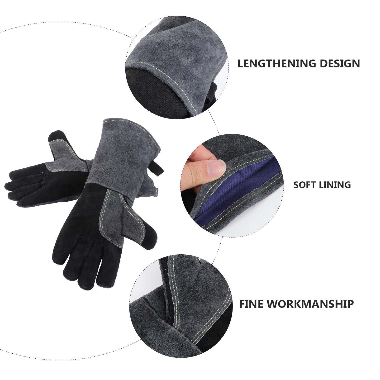 

Heat Resistant Gloves Durable Protective Gear Long Length Hand Safety Barbecue Welding Gloves Industrial Fireproof