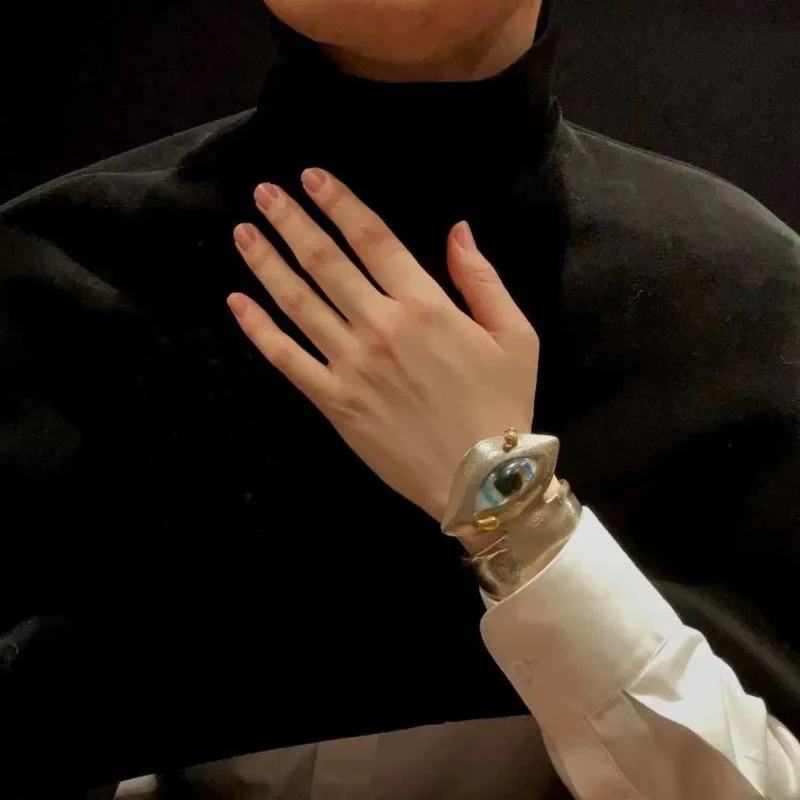 

Ethnic Alloy Metal Türkiye Evil Eyes Cuff Bracelet For Women Fashion Jewelry Vintage Exaggerated Hand Open Bangles Accessories