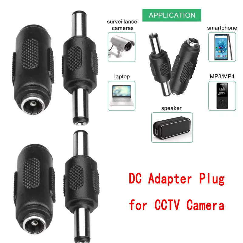 4/20/40PCS 5.5x2.1mm DC 5.5x2.1mm Double Male & Dual Female Jack Adapter for CCTV & LED Strip