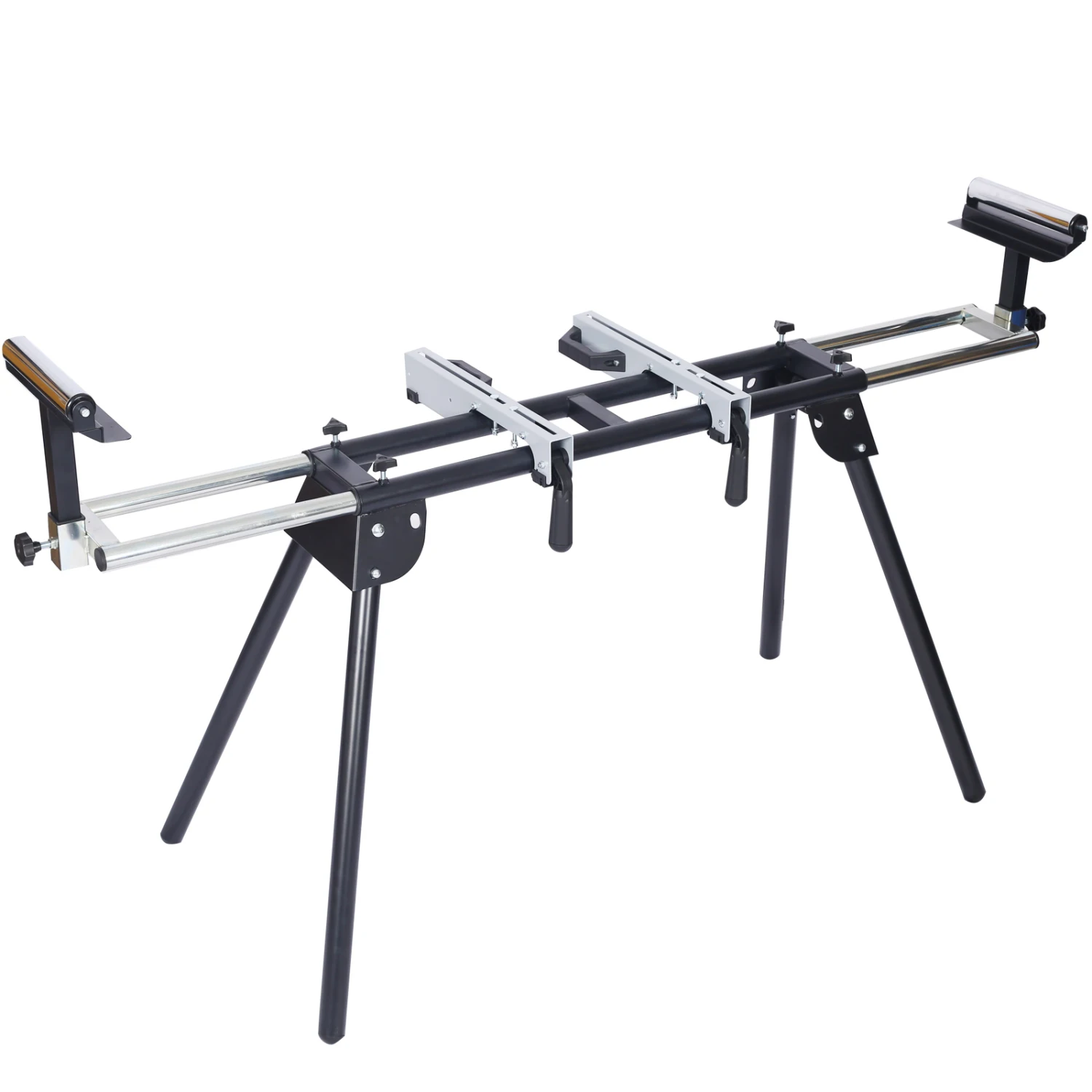 

Miter Saw Stand with Quick Release Mounting Brackets,roolers ,stops,compact folding 330lbs