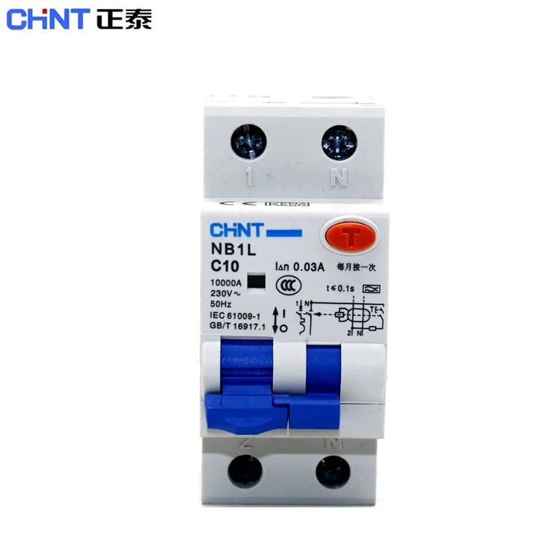 CHINT RCBO NB1L 30MA Type A 6A 10A 16A 32A 40A Residual Current Operated Circuit Breaker with Over-current Protection Magnetic