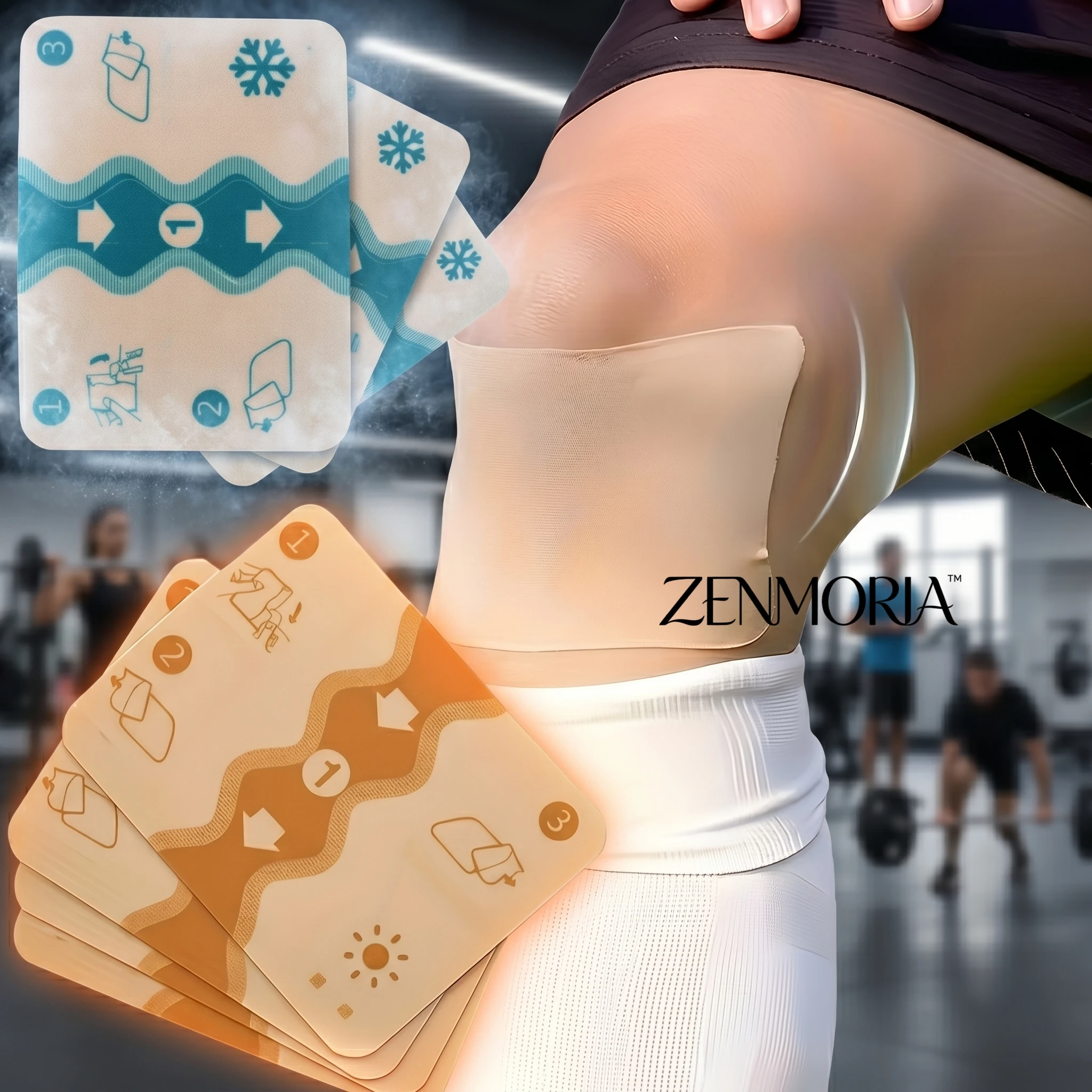 

41PCS Elastic Hot & Cold patch with Stretchable Fabric, Reusable Physical Cooling and Warming Pad, Flexible Body patch