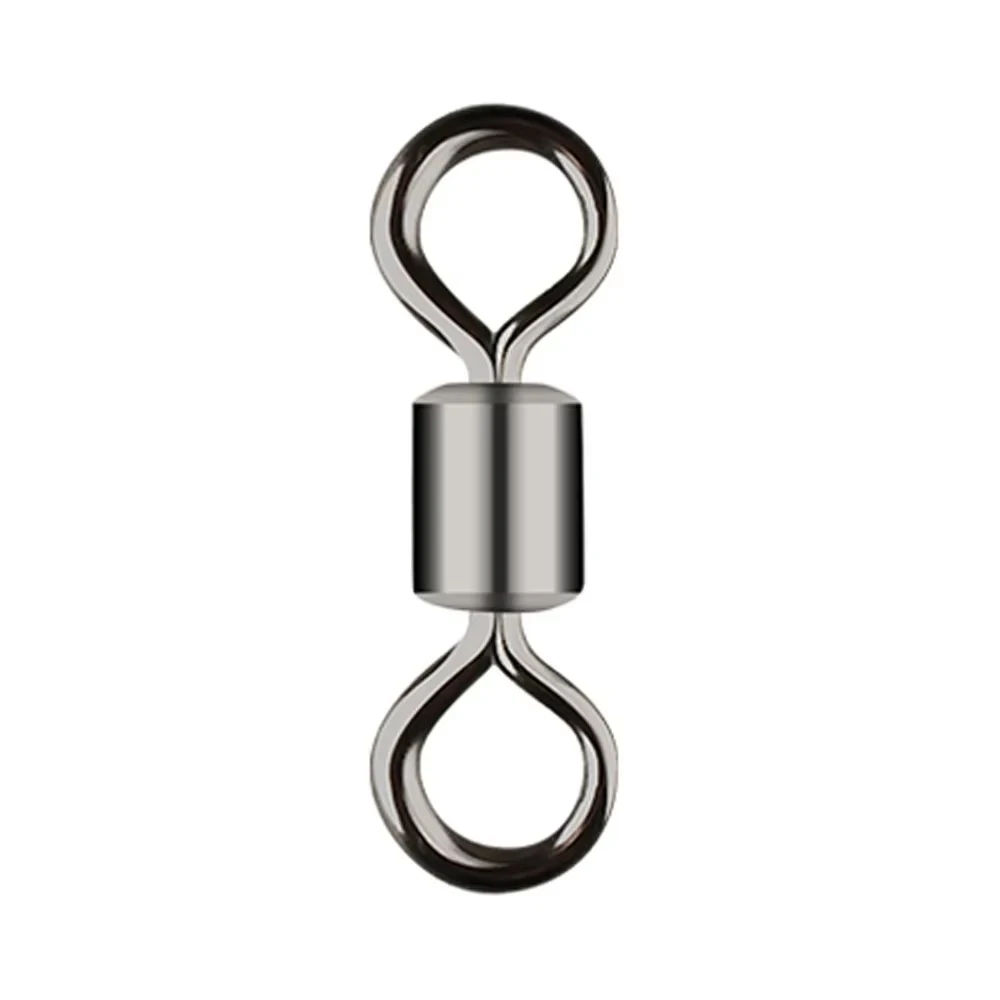 Goture 25pcs Stainless Steel Fishing Barrel Swivel Ring #1 360° Rotation Anti‑Line‑Twist Fishing Tackle Connector Accessories