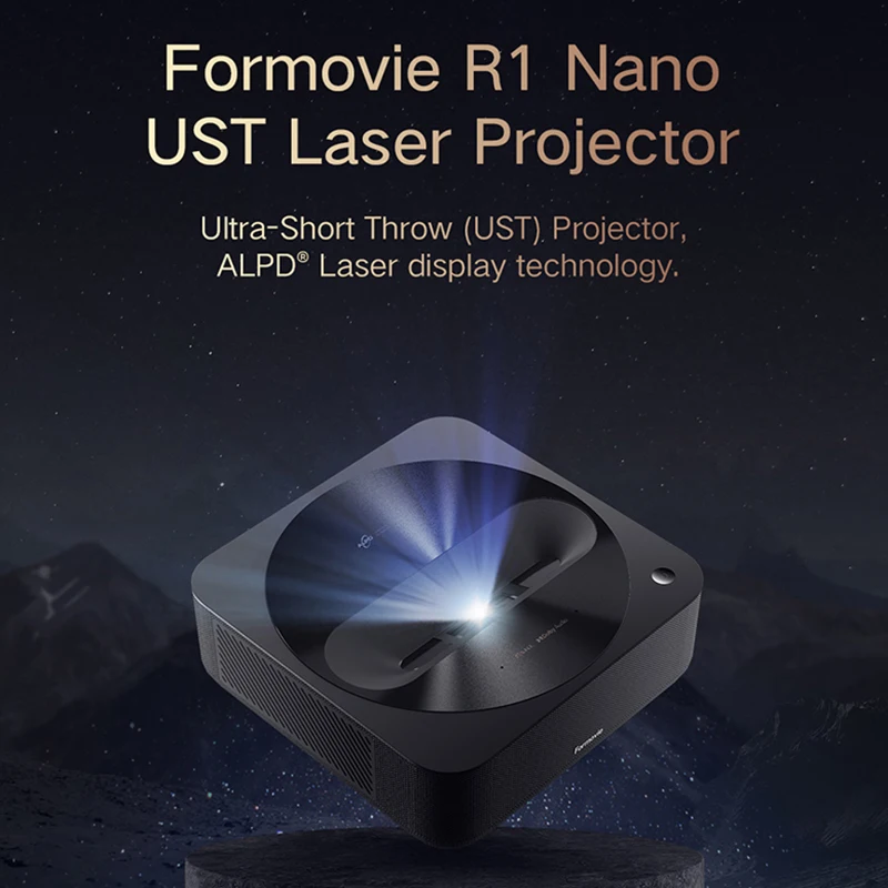 Formovie R1 Nano UST Laser Projector 1080P Full HD Portable Smart Home Cinema Theater 1200ANSI Lumen Support 4K Bluetooth Beamer