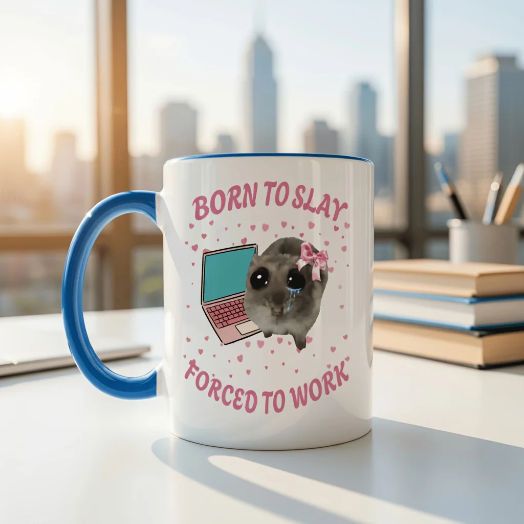 1 Pack Cute Hamster Laptop Mug - Natural Beauty Coffee Mug & Juice Mug, Dishwasher Suitable for Novelty Gifts, Suitable for Game