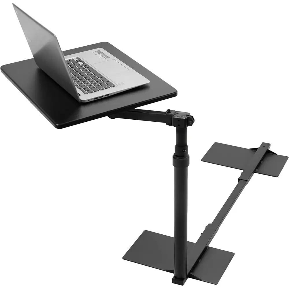 20 inch Over Couch Swivel Table, Laptop Desk or Remote Work, Portable Recliner Workstation with Height Adjustable Swing Arm, Bla