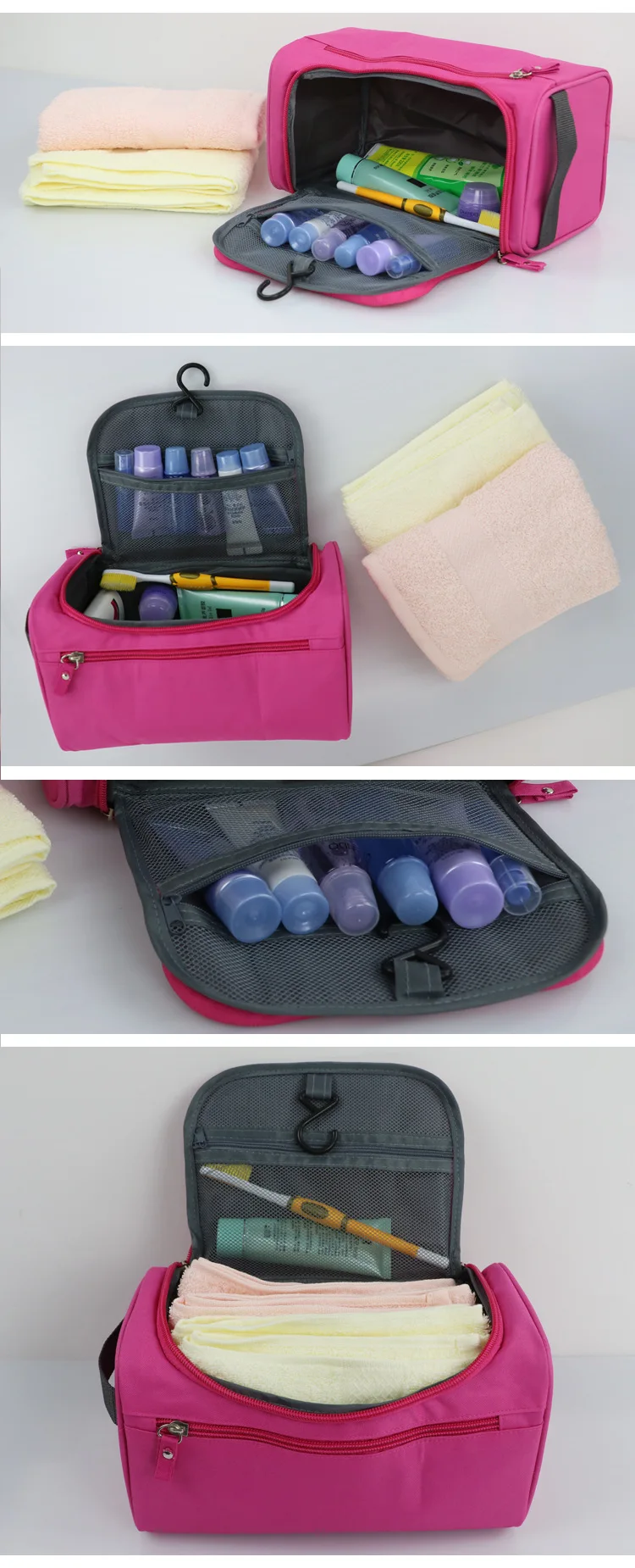 Zipper Polyester Männer Business Tragbare Lagerung Tasche Toilettenartikel Organizer Frauen Reise Kosmetik Tasche Hängen Wasserdichte Waschen Beutel – Detail 6
