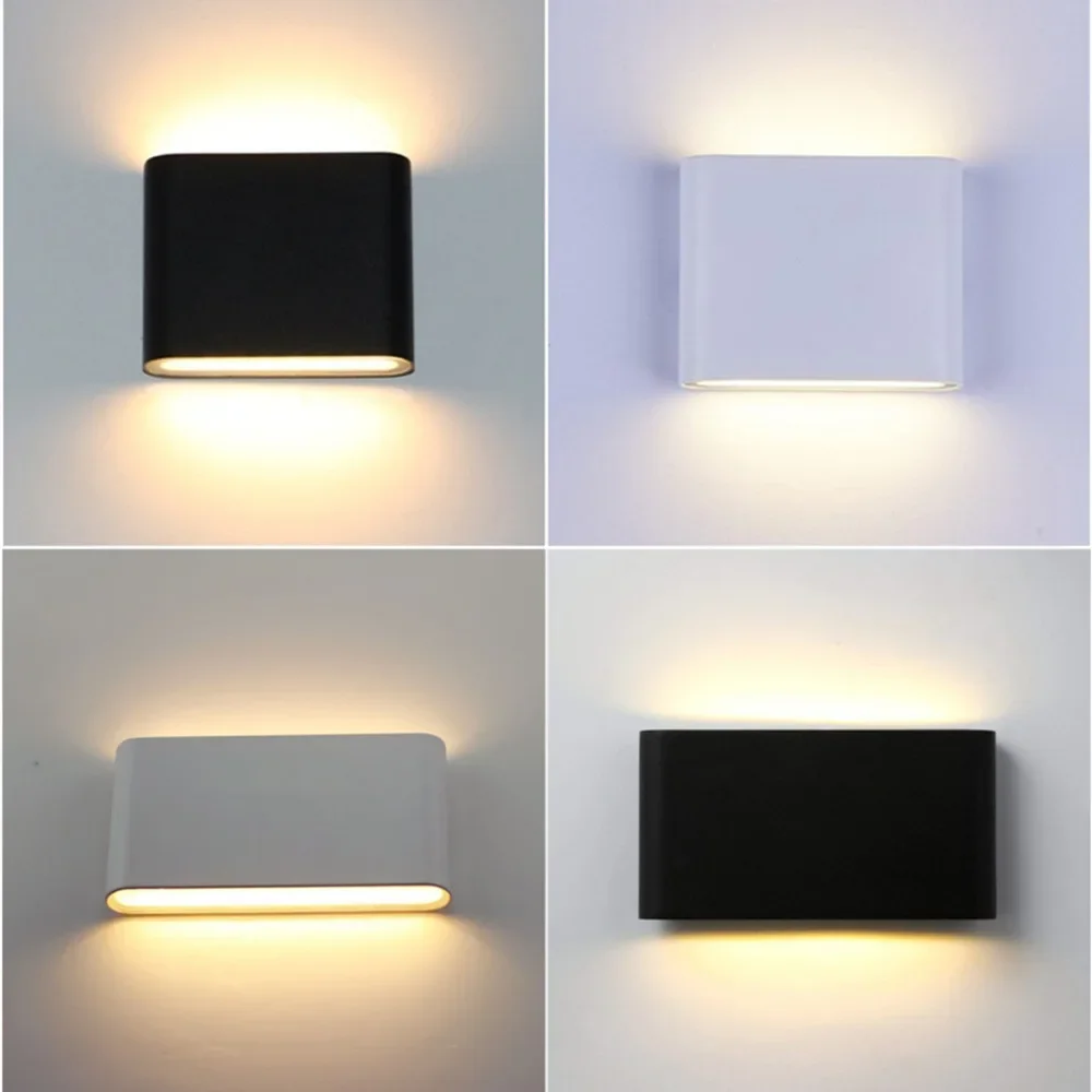 6W 12W LED Wall Lamp Outdoor Waterproof Garden Lighting Aluminum AC86-265V Indoor Bedroom Living Room Stairs Wall Light