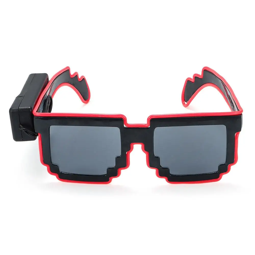 Gafas LED de mosaico inalámbricas para Halloween, Navidad, cumpleaños, fiesta de neón, clubs nocturnos, Rave, gafas intermitentes para adultos y niños