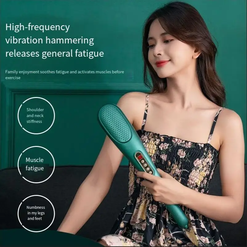 Charging massage stick electric shoulder and neck massage hammer multi-functional hand-held dolphin massage device