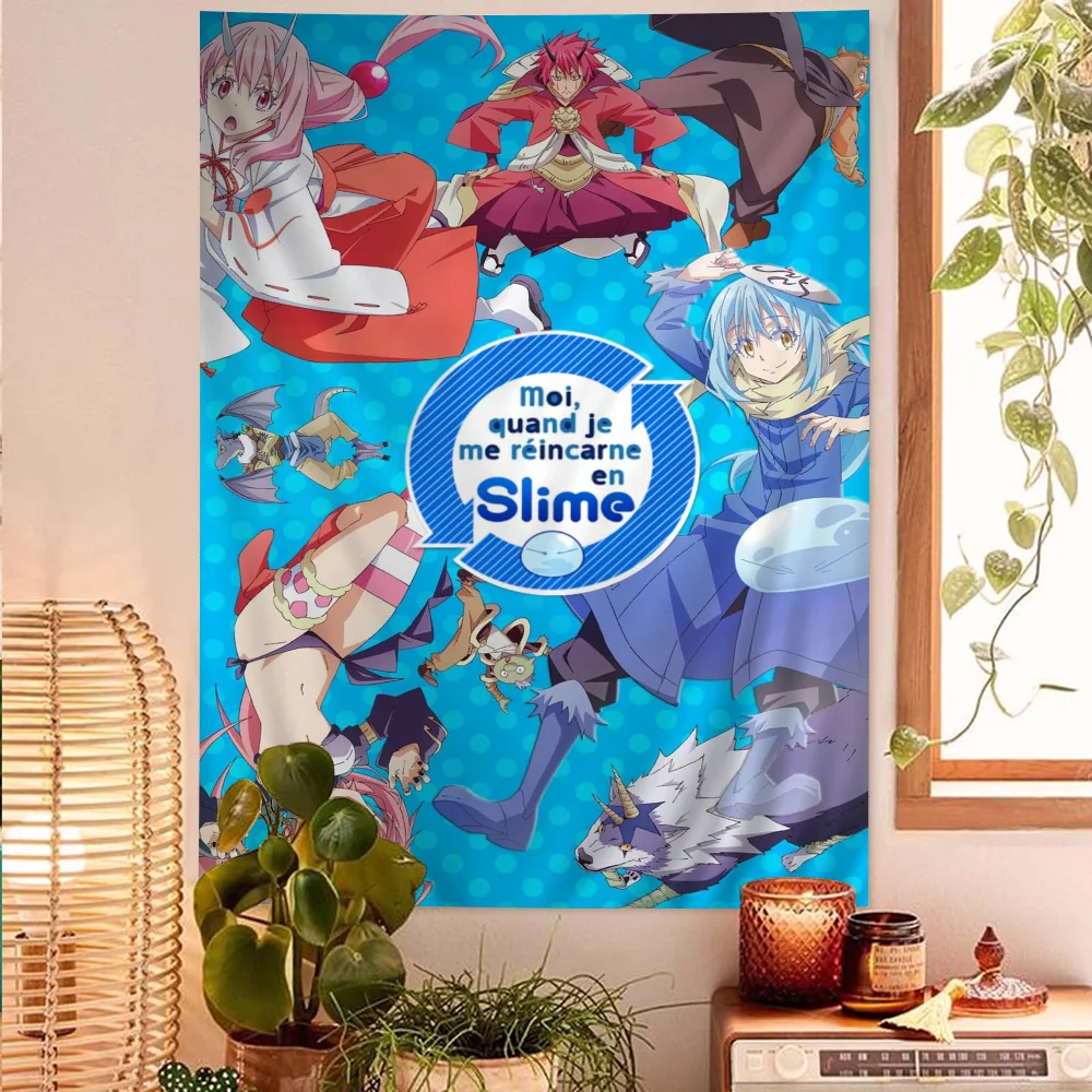 Anime Tensei Shitara Slime Datta Colorful Tapestry Wall Hanging Bohemian Wall Tapestries Mandala Wall Hanging Sheets