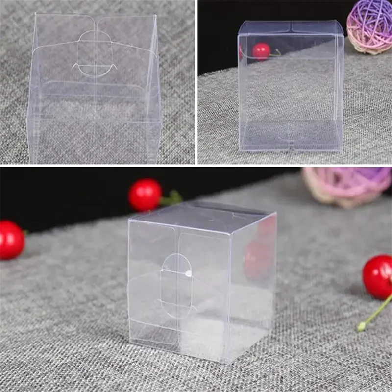 50PCS 8x8X8cm Wedding Favor Clear PVC Box Event Party Supplies Transparent Waterproof Packing Boxes Gift Toys Perfume Box