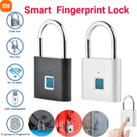 Xiaomi Smart Fingerprint Padlock Waterproof Biometric Fingerprint Keyless Door Lock USB Rechargeable Security Padlock for House