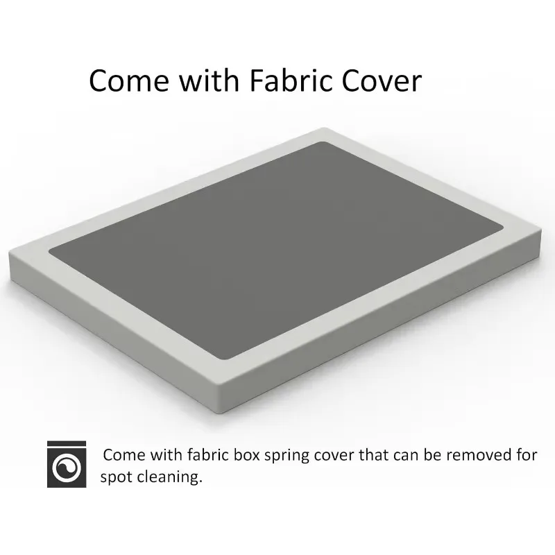 

new 3000 lbs Heavy Duty Metal Mattress Foundation with Fabric Cover, 5 Inch Box Spring Queen Size Bed Base, Easy Assembly
