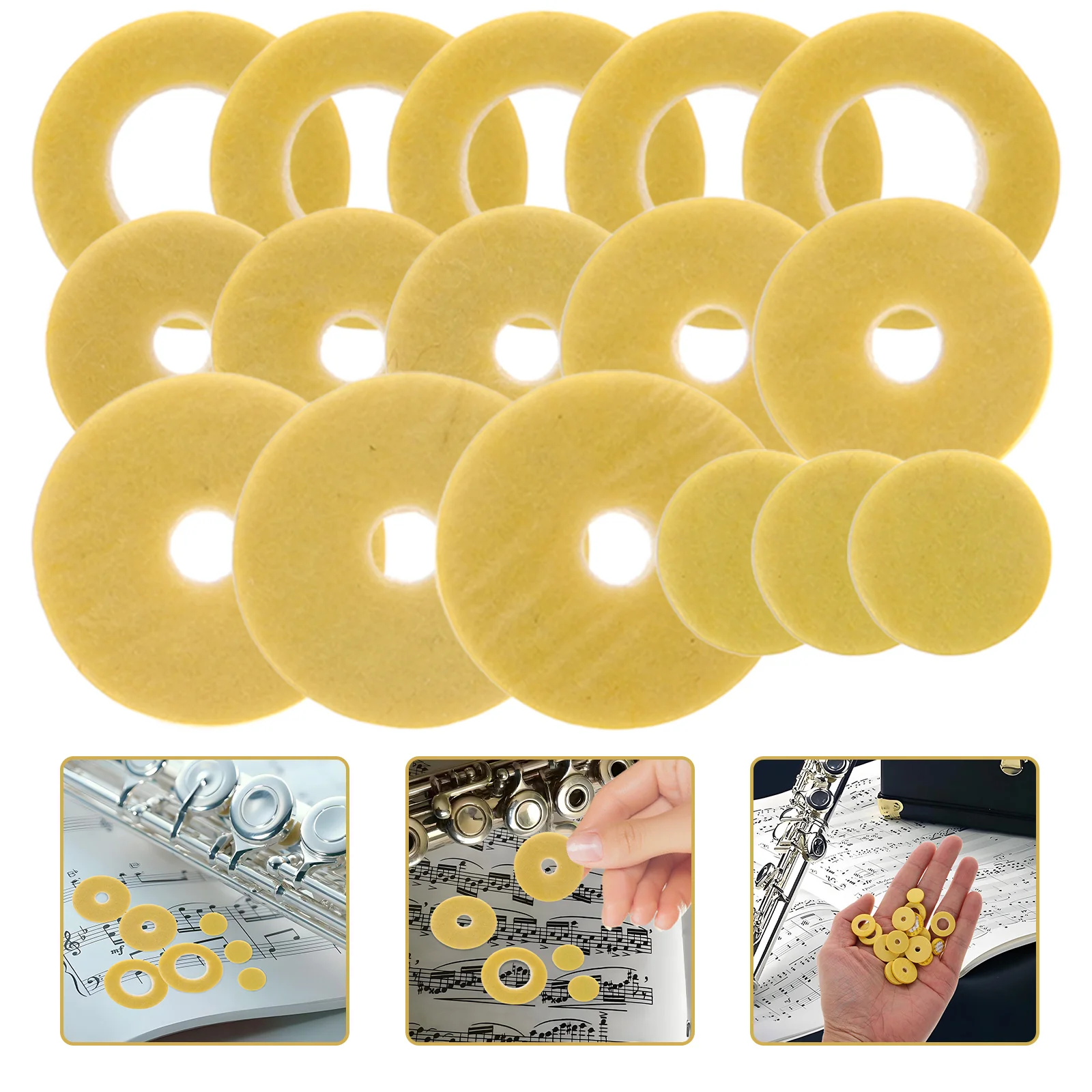 

Flute Sound Hole Cushion Felt Material Pads for Keys Maintenance Kit Part Replacement Gasket