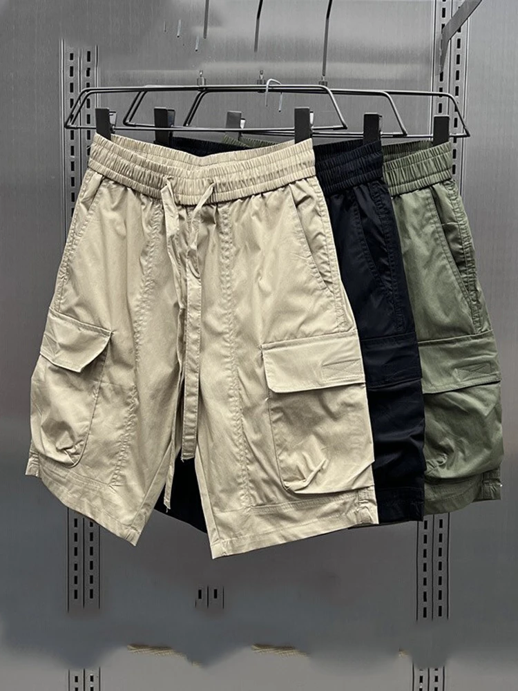 

Пляжные спортивные брюки American Sle, мужские летние тонкие свободные повседневные брюки с пятью точками, модная рабочая одежда цвета хаки