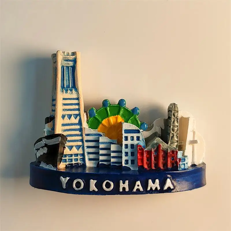 Asia，Japan，Yokohama，3D Stereoscopic，Tourism souvenirs，Resin painting，Decoration home，Refrigerator magnets