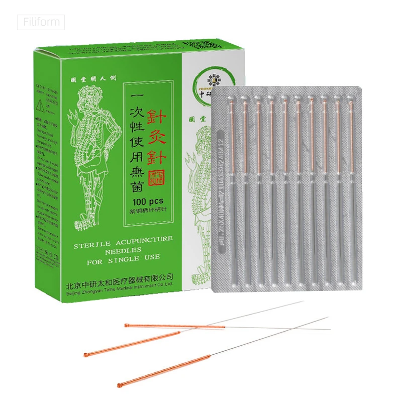 

High Quality Acupuncture Needle 100 ZHONGYANTAIHE Copper Handle Disposable Sterile Beauty Massage Needles 0.25/0.30/0.35mm