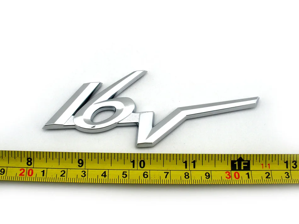 3D 16V chrom auto emblem abzeichen auto aufkleber für Citroen peugeot polo honda accord crv benz audi toyota camry corolla