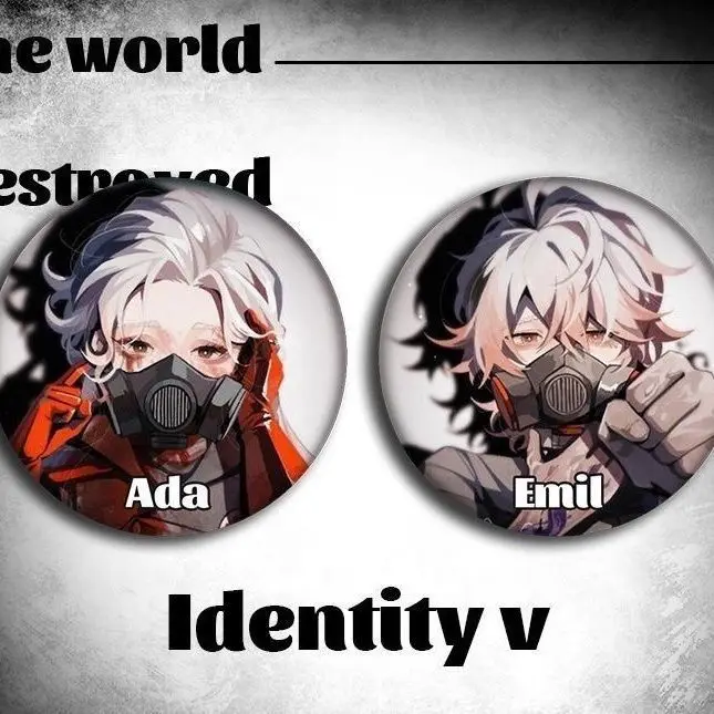 Anime Identity Ⅴ Ada Mesmer Emil Cosplay Tinplate Badge Pendant Mascot Backpack Decoration Cartoon Brooch Xmas Birthday Gift