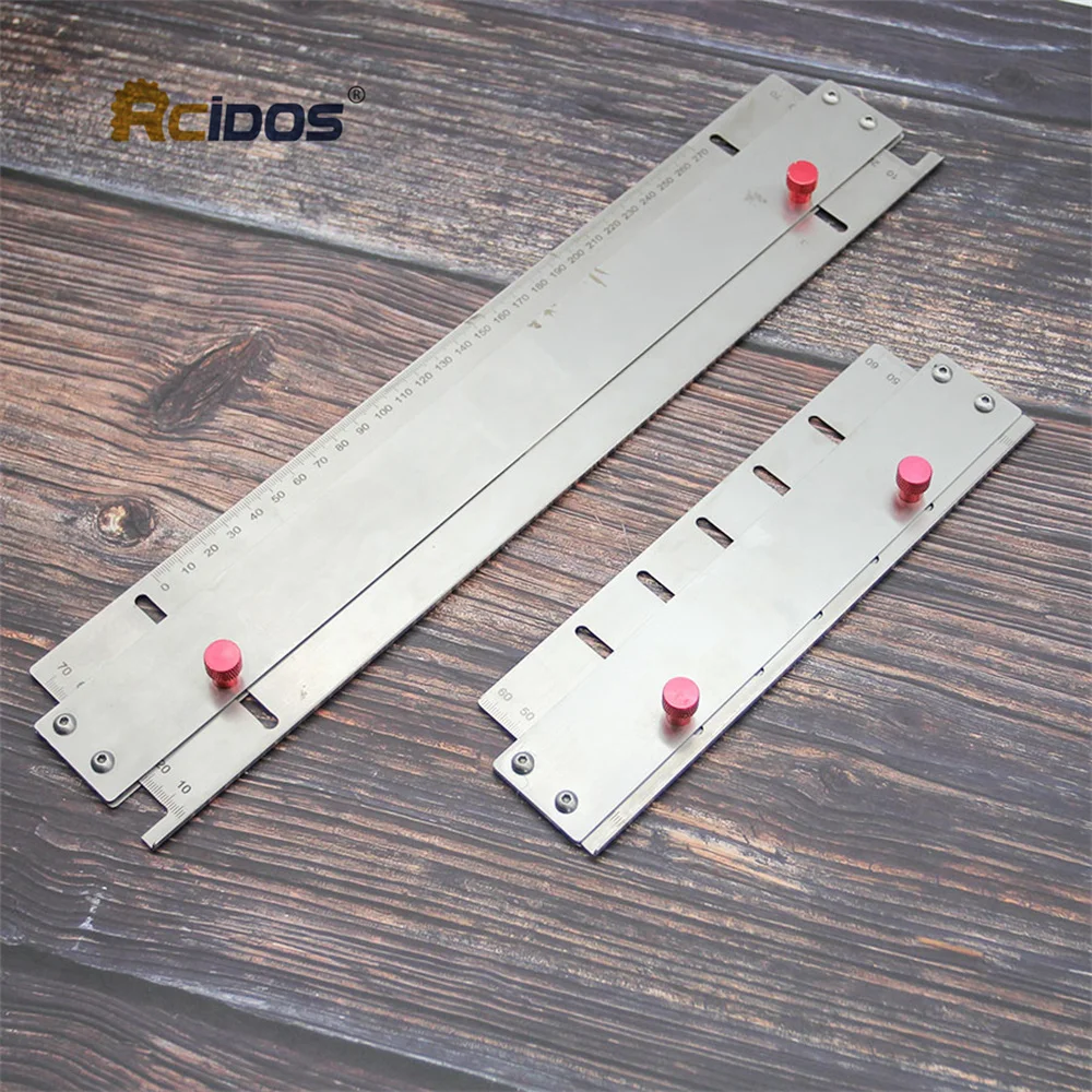 

RCIDOS Leather Shoulder Cutting Ruler,Stainless Steel Leather Splitter Tools Adjustable Positioning Auxiliary Ruler,1pcs price