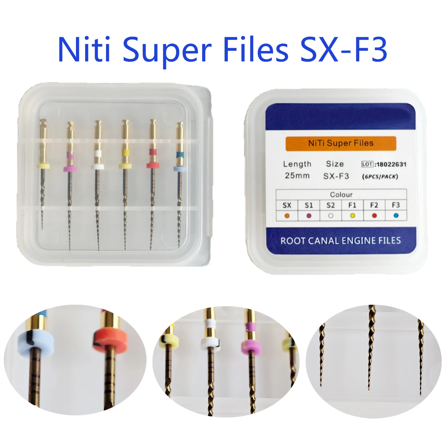 

30 Burs/Lot Dental Endo Niti ProTaper Files Reciprocating Rotary Files with Heat Activation Endo NiTi Files SX-F3 21/25mm 31mm