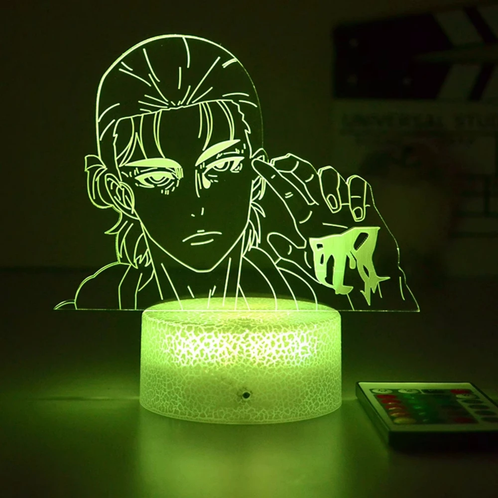 3D Anime LED Night Light, Lâmpada para decoração do quarto infantil, luz noturna para meninos, presentes para crianças, decoração da sala de estudo, 7 cores, 16 cores