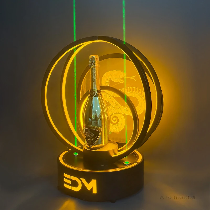 LEDLuminous snake-shaped laser wine stand, high-end luminous wine rack for barsKTVChampagne wine stand and liquor display rack