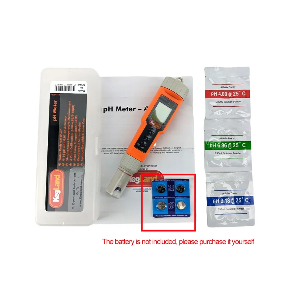 KegLand Digital pH Meter - Pen Style  beer brewing Without battery