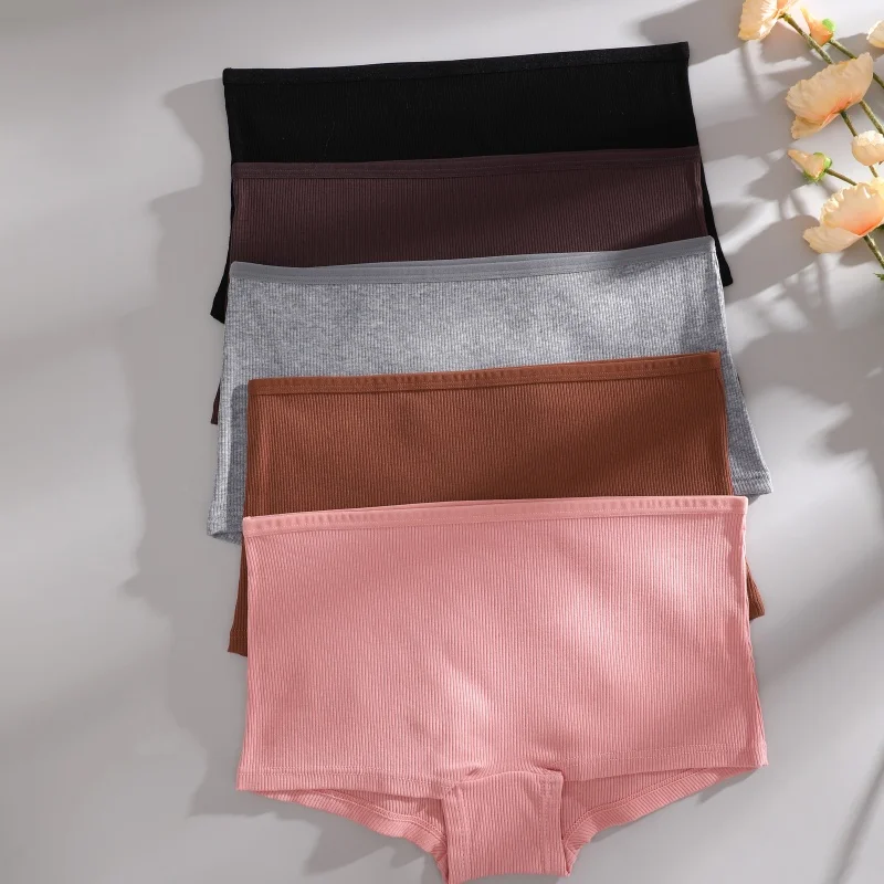 Dámské bavlněné kalhotky, bezešvé sportovní boxerky, bezpečné spodní prádlo, dámské jednobarevné kalhotky, útulné spodní prádlo, intimní kalhotky, velikost S-XL - náhled 5