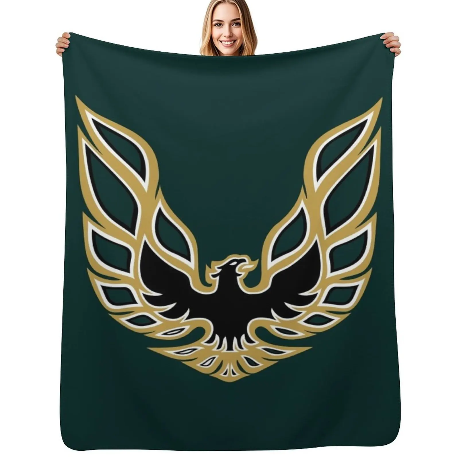 Trans Am Firebird Logo Cotton Plus Throw Blanket Single Sofas Plush Decoratives Bed Soft Beds Blankets