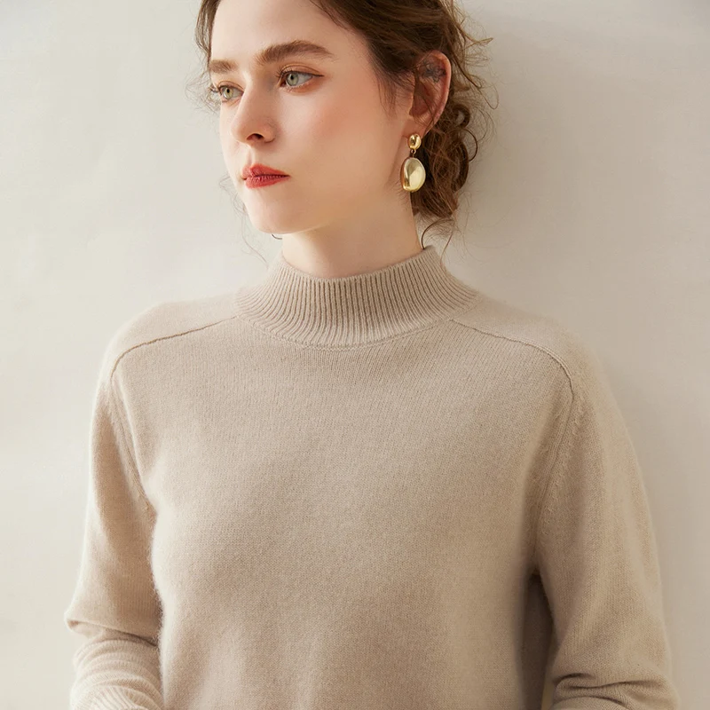 2024 Autumn Winter 100% Cashmere Sweater O-Neck Knit Pullover Women\'s High Quality Thicken Shirt Female Loose Girl Top Spring