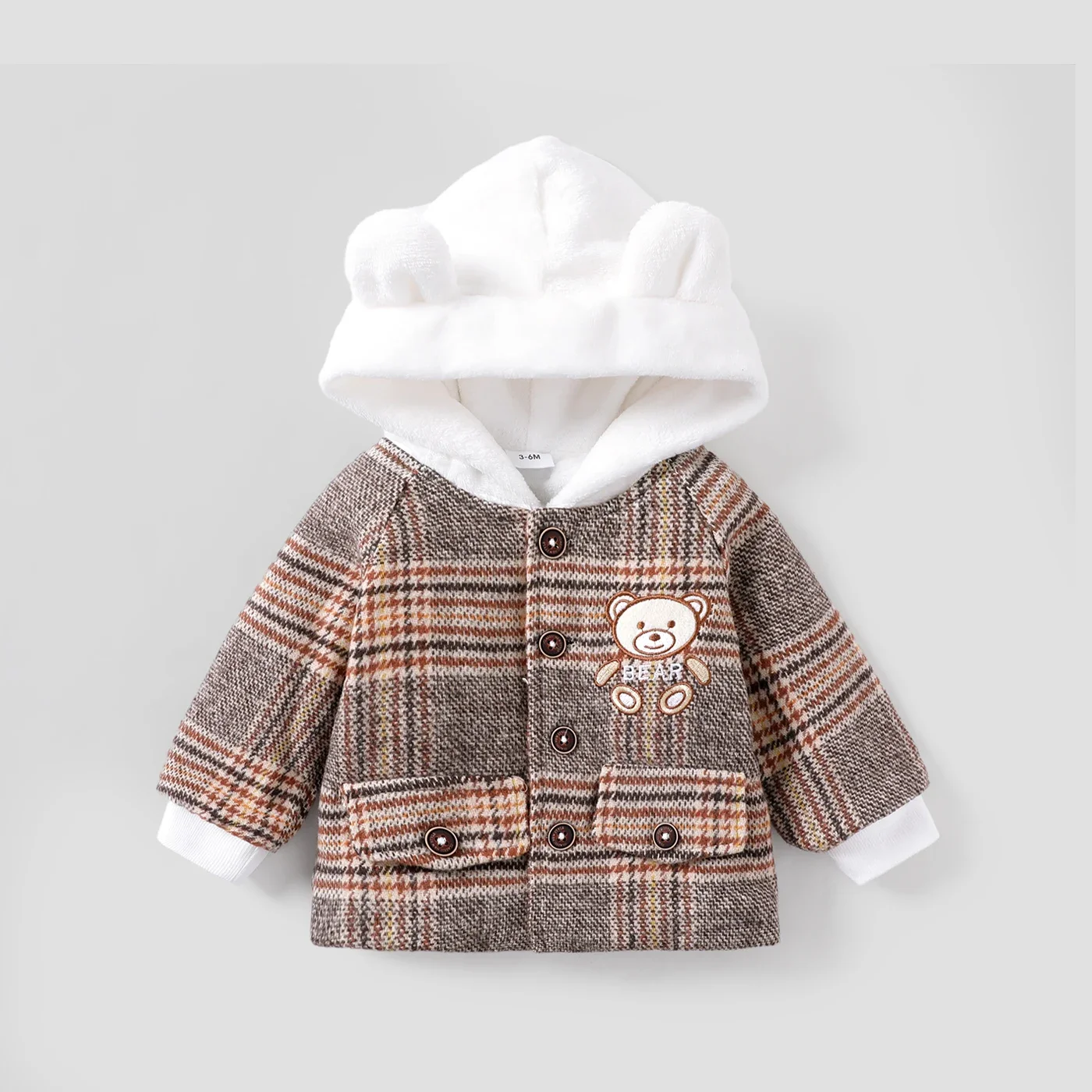 PatPat Baby Girl/Boy Hyper-Tactile Grid Coat Soft and Comfortable  Perfect for Outings and Daily Wear Basic Style