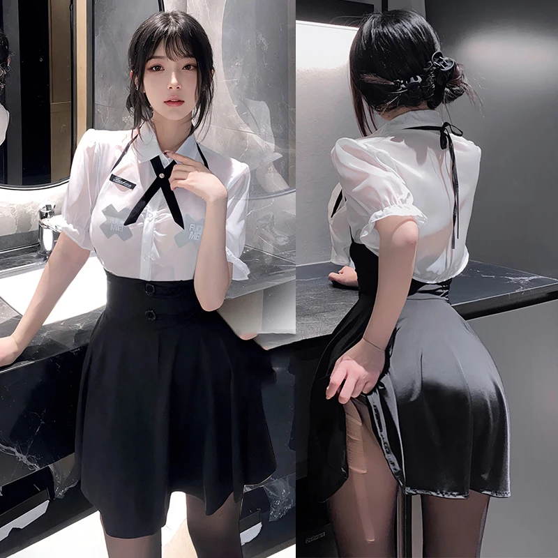 Uniforme de Hotel para juegos de rol, ropa con temperamento para mujer, trajes de sirvienta transparentes de estilo universitario, disfraces, vestido OL de juego de rol erótico
