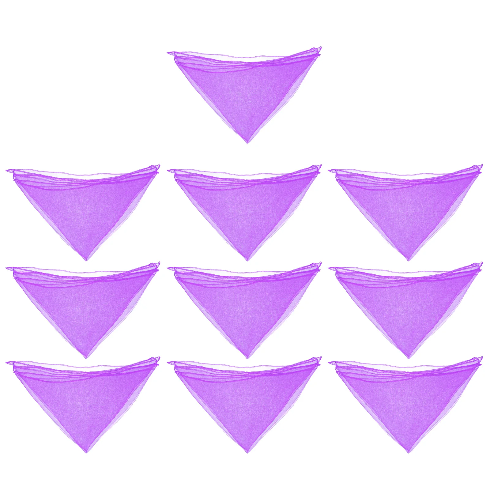 

10 Pcs Scarf Solid Color Square for Dance Parties Scarves Plain Silk Purple Toddler